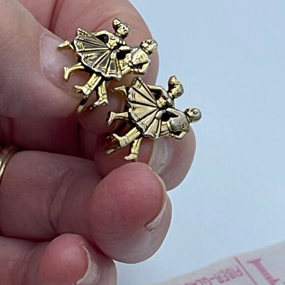 Vintage 50’s rockabilly bebop dancing Sock hop earrings. - Picture 6 of 7